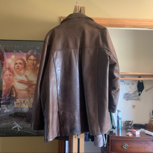 Eddie Bauer leather button up jacket - Picture 3 of 3